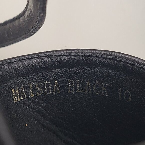 Azalea Wang Black Satin Square Peep Toe Strappy Ankle High Platform Heels - Picture 11 of 12